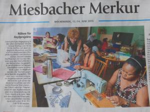 12.6.15 Miesbacher Merkur Bericht über Flüchtlings-Projekt 